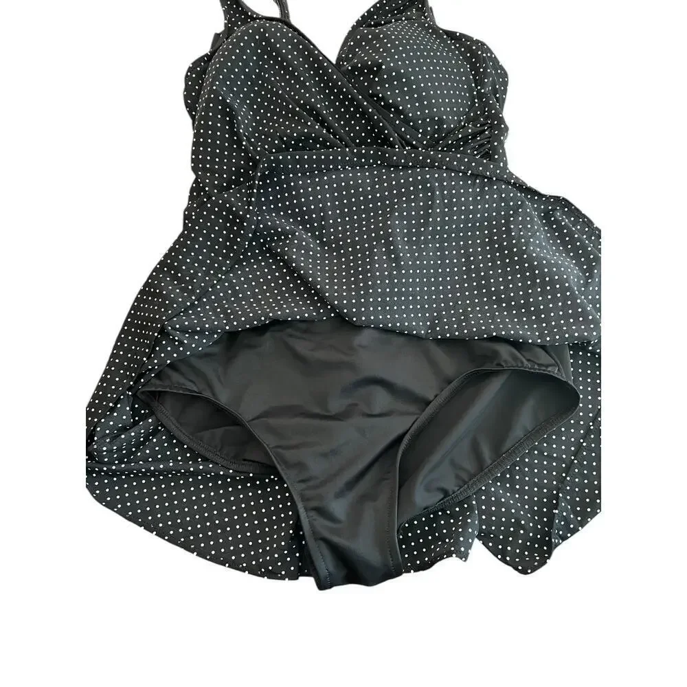 Miraclesuit Pin Point Marais Tummy Control V-Neck One Piece Swimsuit 16D